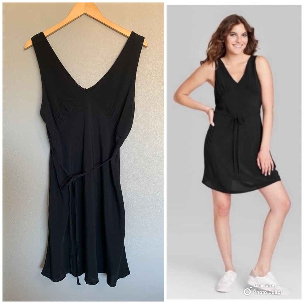 Wild Fable Black Sleeveless Slip Dress Size Large 90s Y2K NWT